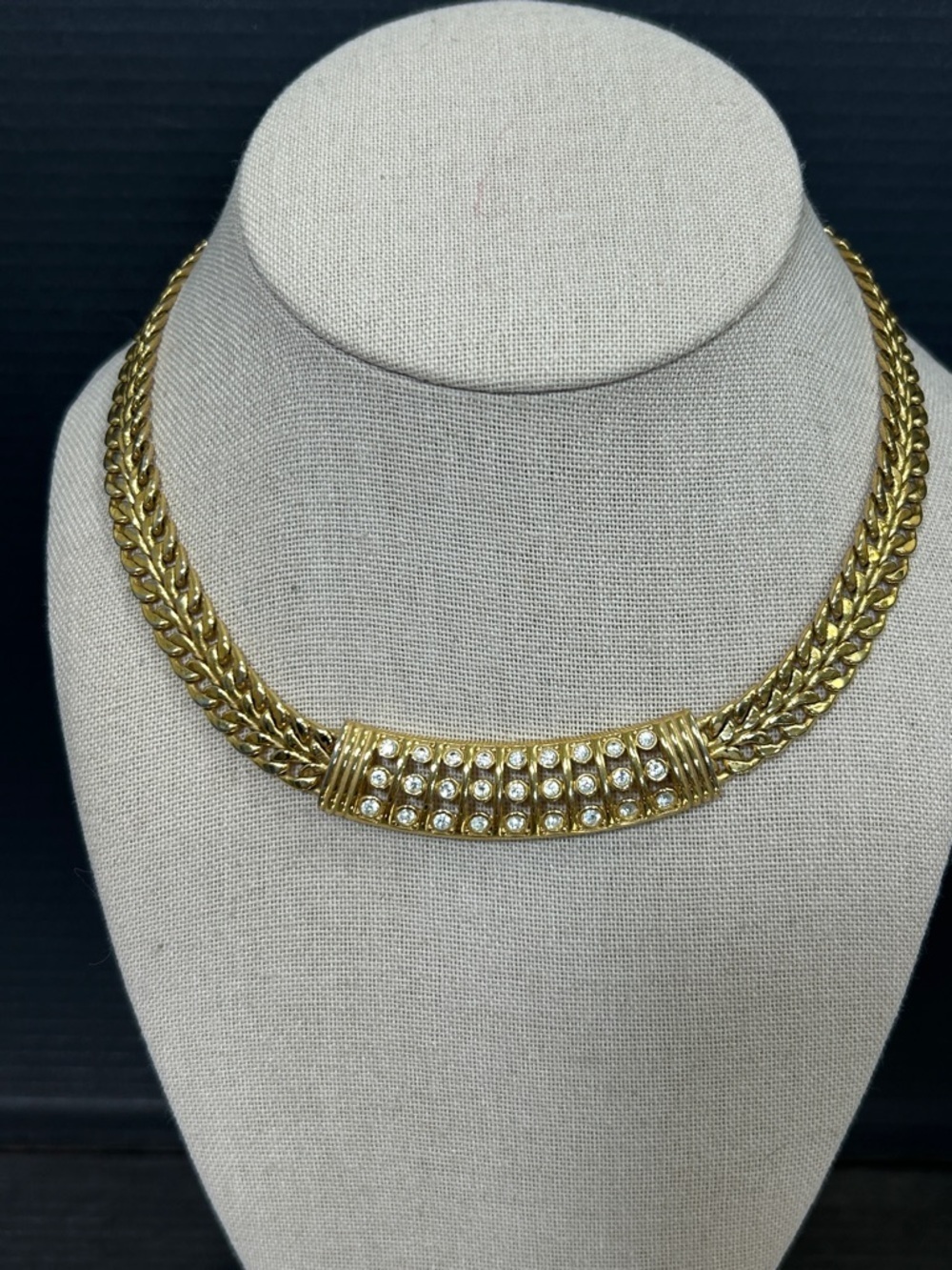 Gold-Tone Crystal Accent Women's Collar Necklace